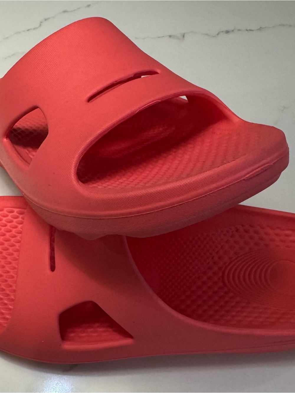 REVITALIGN Coral-Red Slide Sandals for Women